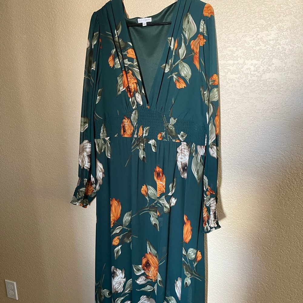 Baltic Born “Olivia” Maxi dress in Green floral